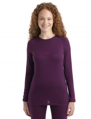 Icebreaker 200 ZoneKnit™ Merino Long Sleeve Crewe Thermal Top Blast Dam Rosa | QJKHPD506