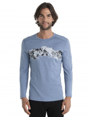 Icebreaker Merino 200 Oasis Long Sleeve Thermal Top Remarkables Blast Herr Kyanite | YJGKIO743