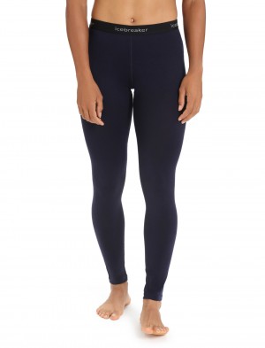 Icebreaker Merino 260 Tech Thermal Leggings Byxor Dam Marinblå | GQWKSX825