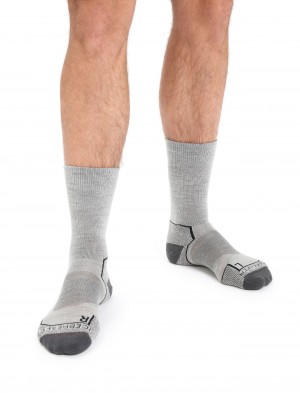 Icebreaker Merino Hike+ Light Crew Socks Strumpor Herr Blizzard Heather | FVEZMR197