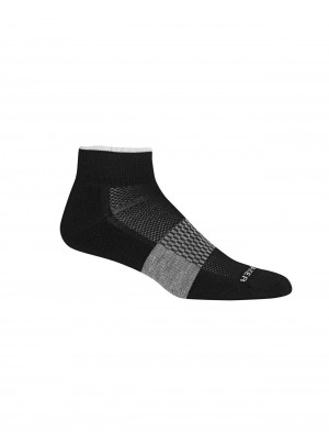 Icebreaker Merino Multisport Light Mini Socks Strumpor Herr Svarta Vita | VDCWJB361