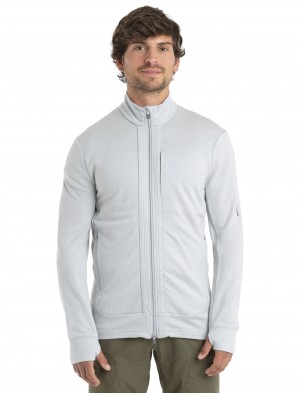 Icebreaker Merino Quantum III Long Sleeve Zip Jacket Tröjor Herr Ether | OSFPZT370