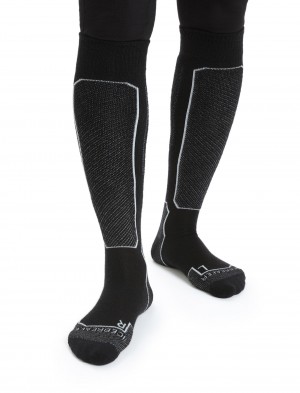 Icebreaker Merino Ski+ Light Over the Calf Socks Strumpor Dam Svarta | LSNHOW465