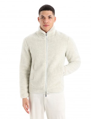 Icebreaker RealFleece™ Merino High Pile Long Sleeve Zip Jacket Tröjor Herr Vita | FDOYPX452