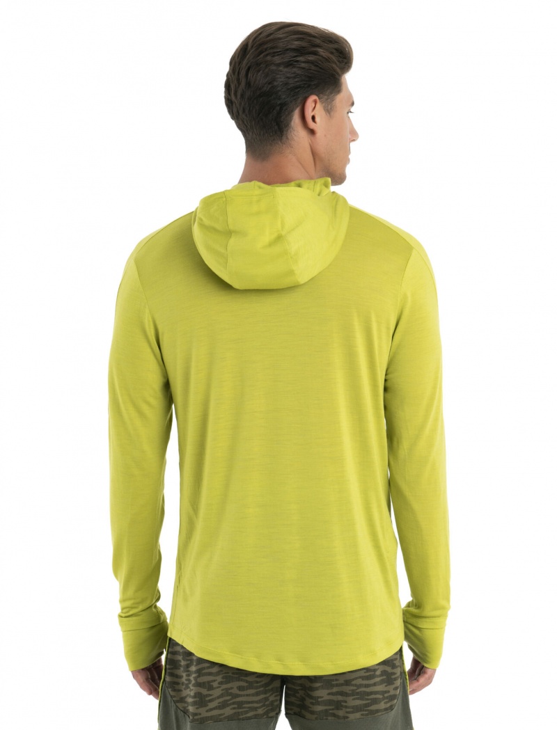 Icebreaker 125 Cool-Lite™ Sphere Merino Long Sleeve Hoodie Tröjor Herr Ljusgröna | SDAQCP318