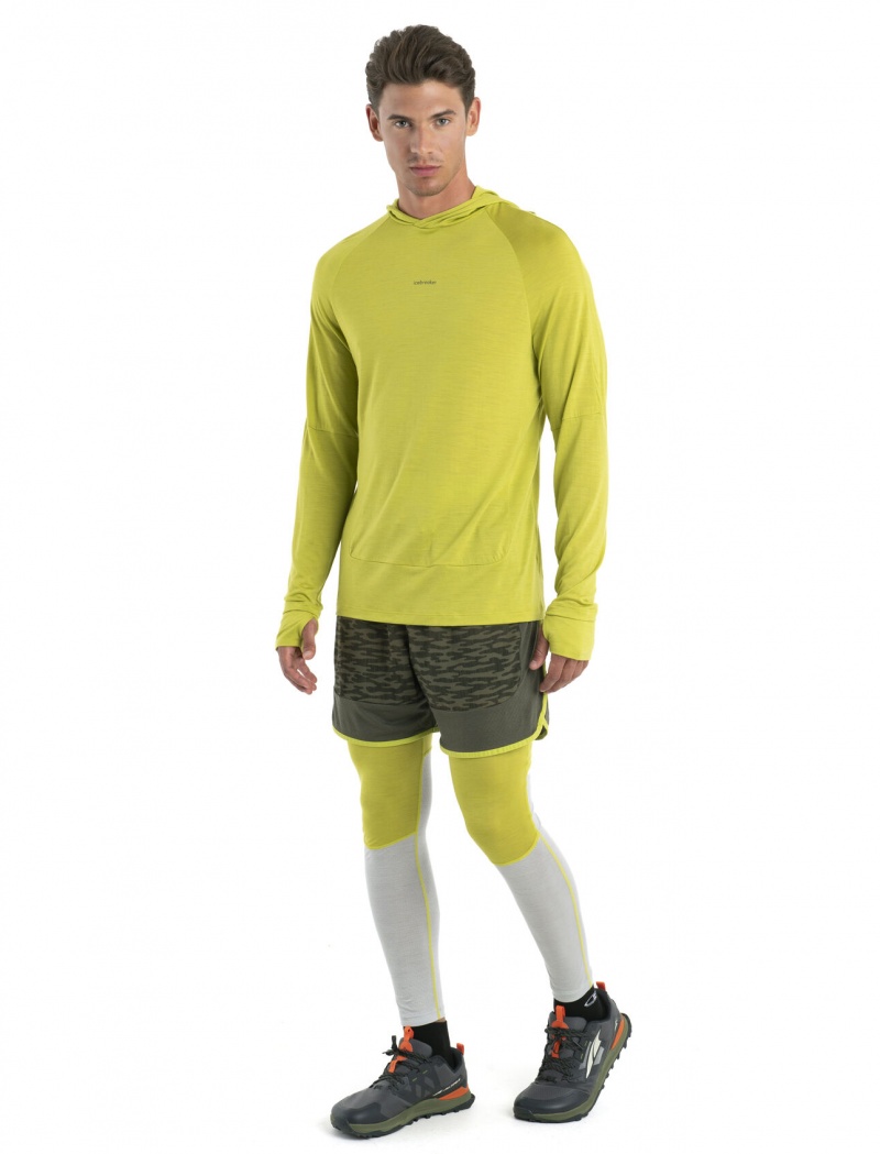 Icebreaker 125 Cool-Lite™ Sphere Merino Long Sleeve Hoodie Tröjor Herr Ljusgröna | SDAQCP318