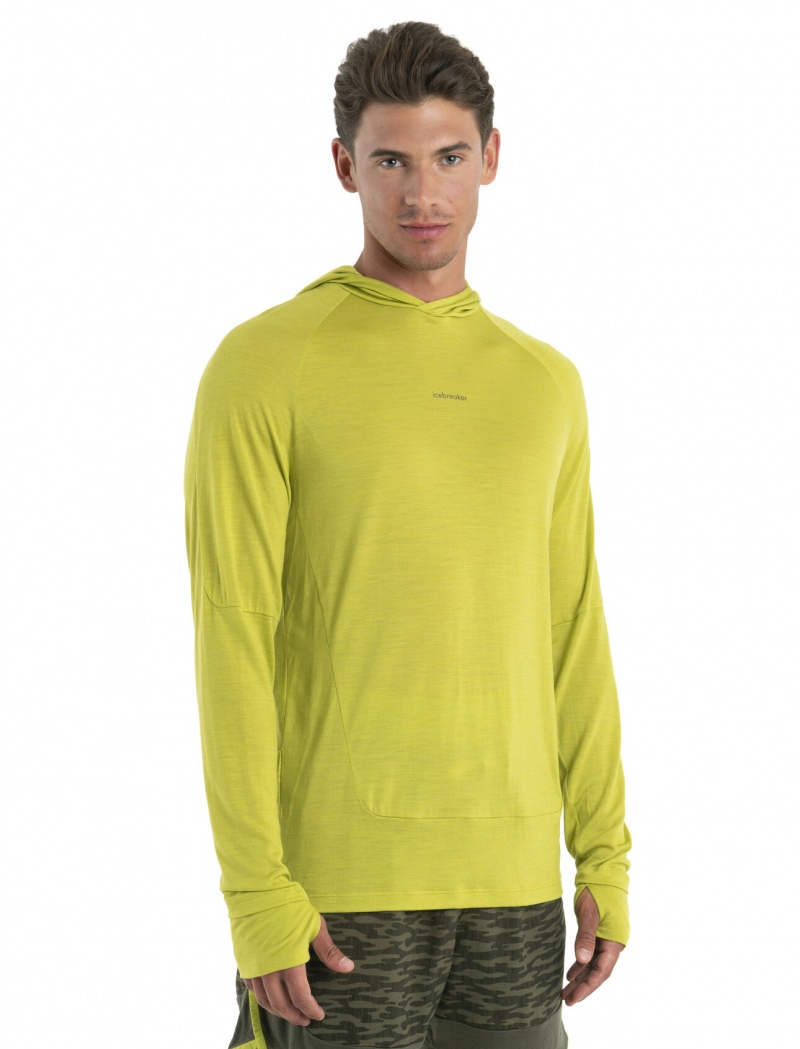 Icebreaker 125 Cool-Lite™ Sphere Merino Long Sleeve Hoodie Tröjor Herr Ljusgröna | SDAQCP318