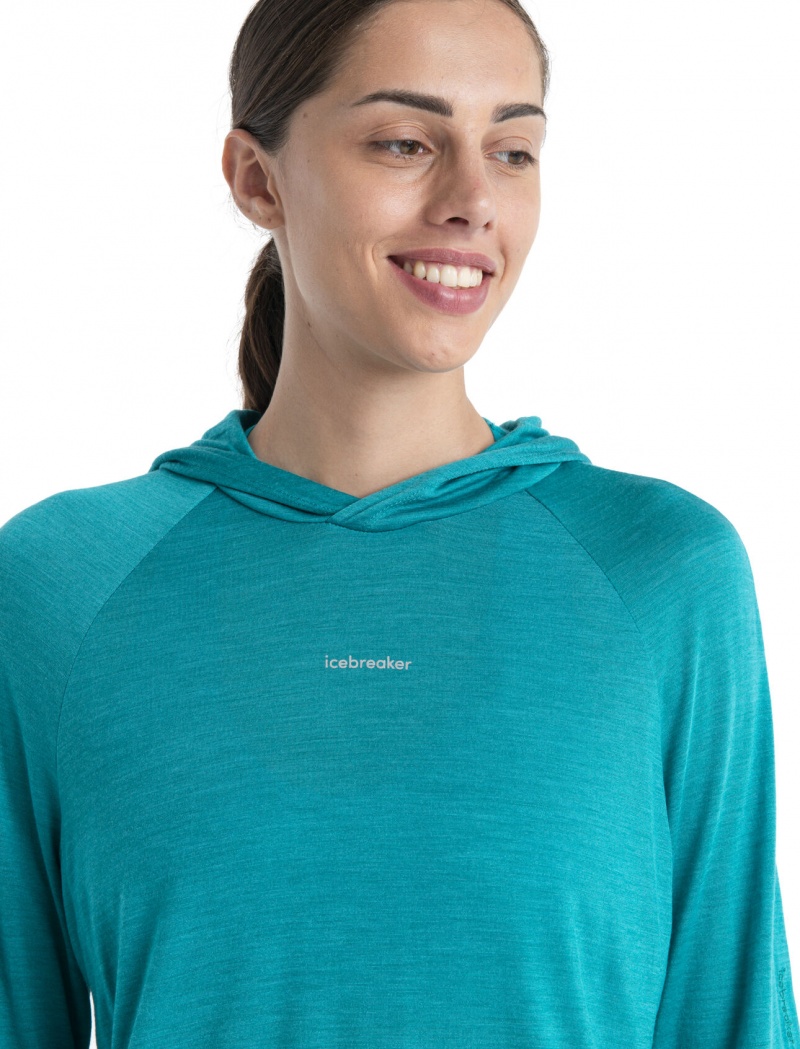 Icebreaker 125 Cool-Lite™ Sphere Merino Long Sleeve Hoodie Långärmad Dam Gröna | TXZIBM364