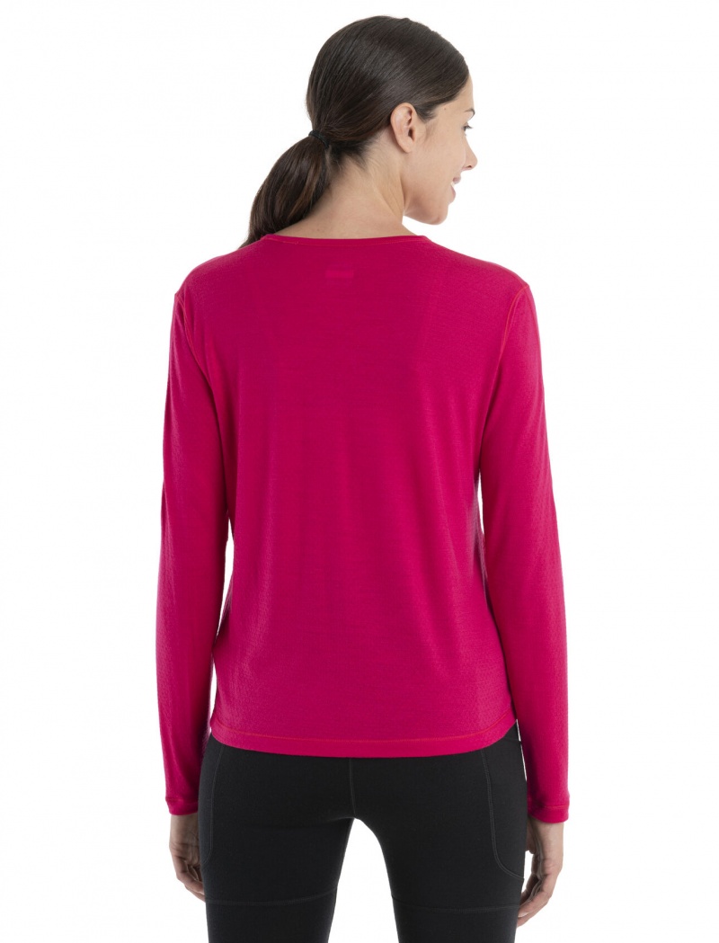 Icebreaker 125 ZoneKnit™ Merino Energy Vind Long Sleeve T-Shirt Långärmad Dam Rosa | PKSVCT146