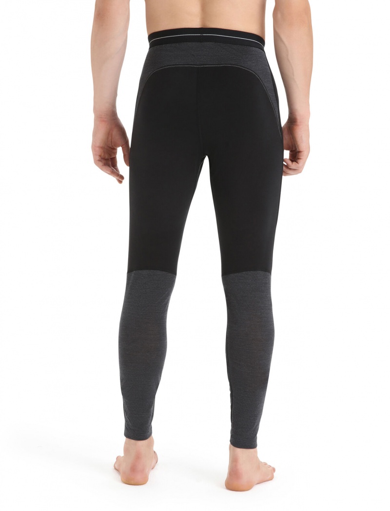 Icebreaker 125 ZoneKnit™ Merino Thermal Leggings Byxor Herr Svarta | UGZINO931