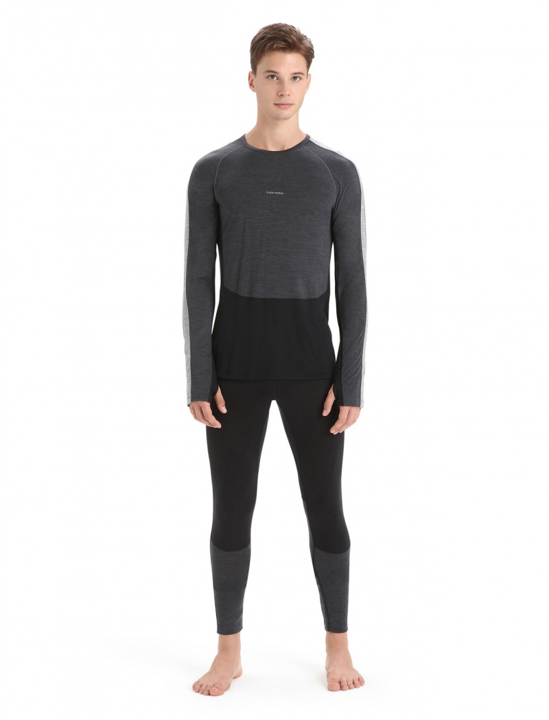 Icebreaker 125 ZoneKnit™ Merino Thermal Leggings Byxor Herr Svarta | UGZINO931