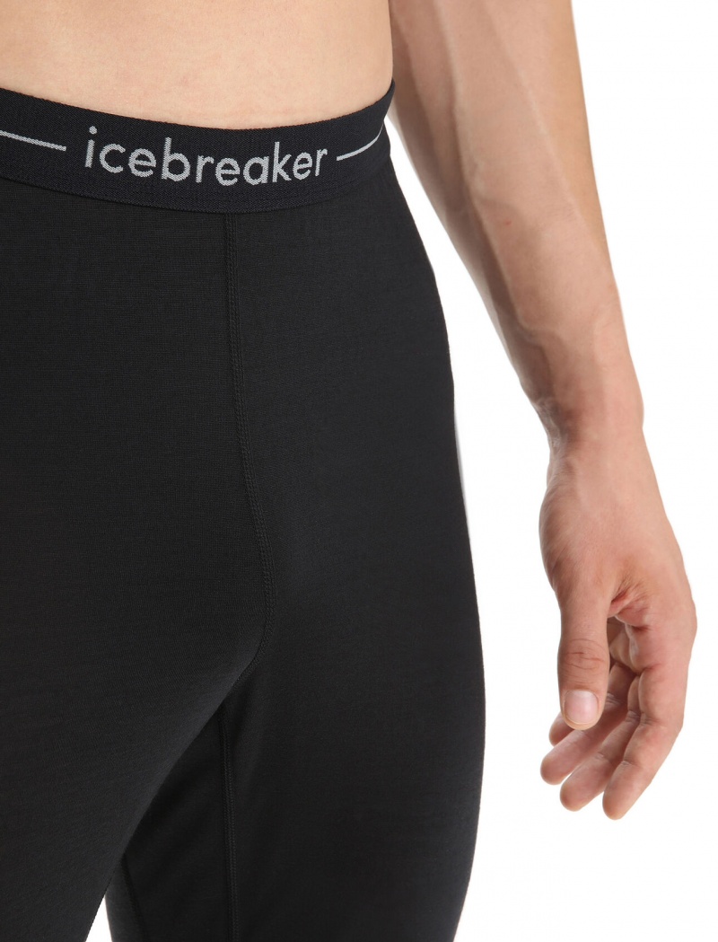 Icebreaker 125 ZoneKnit™ Merino Thermal Leggings Byxor Herr Svarta | UGZINO931