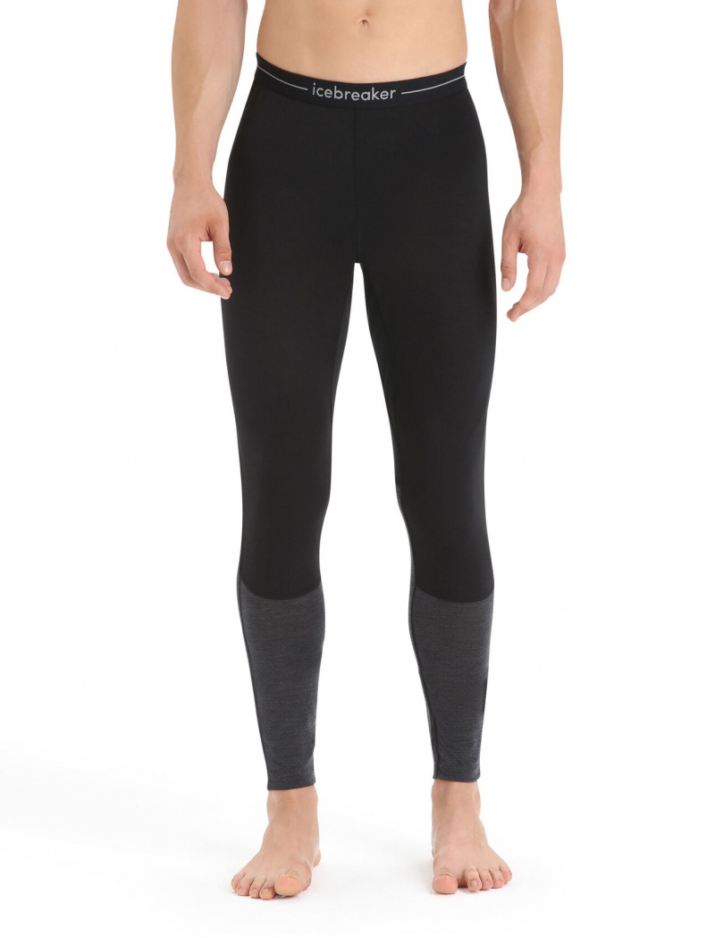 Icebreaker 125 ZoneKnit™ Merino Thermal Leggings Byxor Herr Svarta | UGZINO931