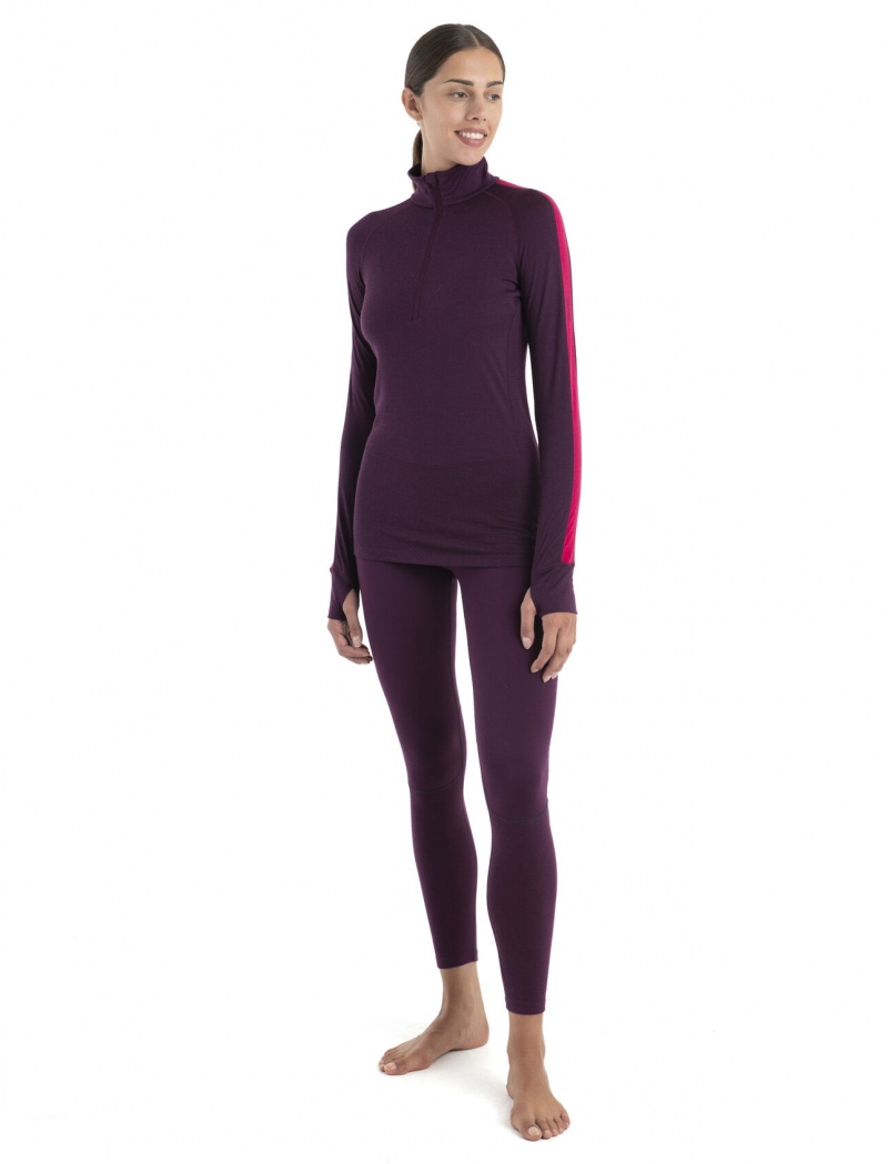 Icebreaker 200 ZoneKnit™ Merino Long Sleeve Half Zip Thermal Top Blast Dam Rosa | OHPSMA789