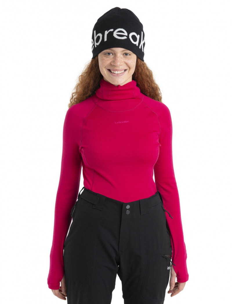 Icebreaker 300 MerinoFine™ Long Sleeve Roll Neck Thermal Top Blast Dam Rosa | OELDXJ198