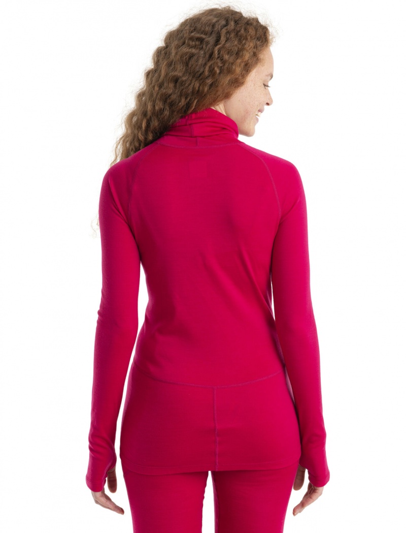 Icebreaker 300 MerinoFine™ Long Sleeve Roll Neck Thermal Top Blast Dam Rosa | OELDXJ198