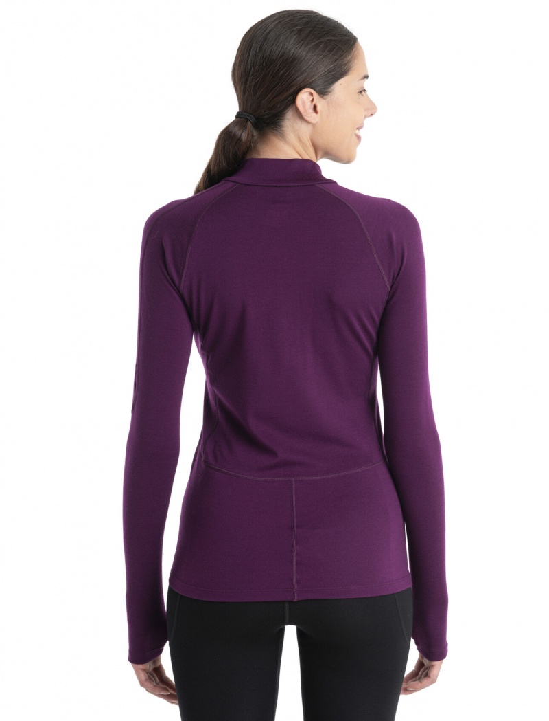 Icebreaker 300 MerinoFine™ Polar Long Sleeve Half Zip Thermal Top Blast Dam Nightshade | LGJFHZ823