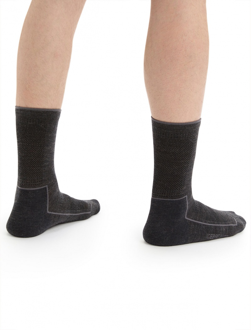 Icebreaker Cool-Lite™ Merino Hike 3Q Crew Socks Strumpor Herr Jet Heather/Monsoon | WQBSTU056