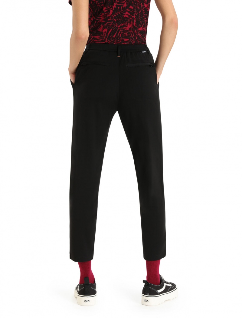 Icebreaker MerinoFine™ Interlock Pants Leggings Dam Svarta | AIKGEP794