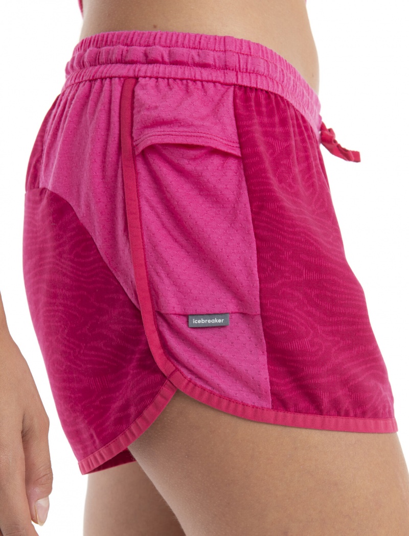 Icebreaker Merino 125 ZoneKnit™ Shorts IB Topo Lines Leggings Dam Rosa | VOSMCG359