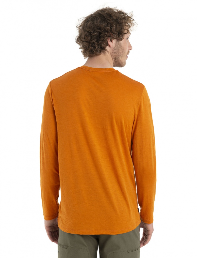 Icebreaker Merino 150 Tech Lite II Long Sleeve T-Shirt Alps 3D Långärmad Herr Earth | VKEXSZ783