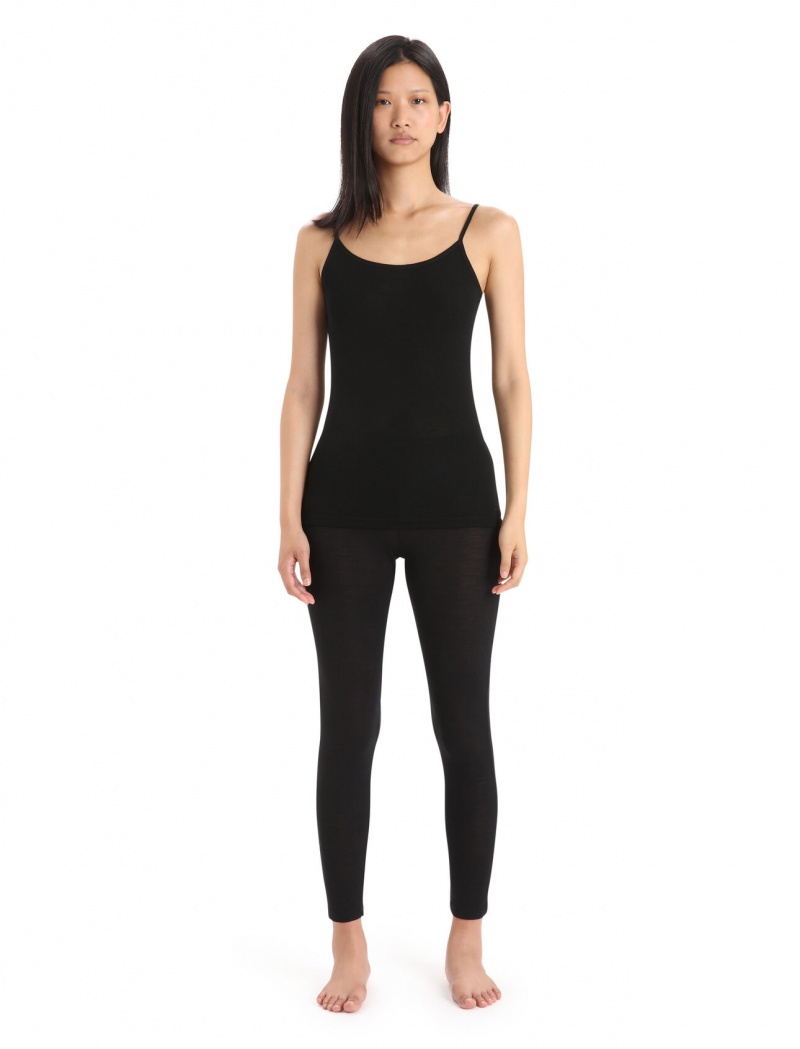 Icebreaker Merino 175 Everyday Cami Thermal Singlet Byxor Dam Svarta | YTLMKN169