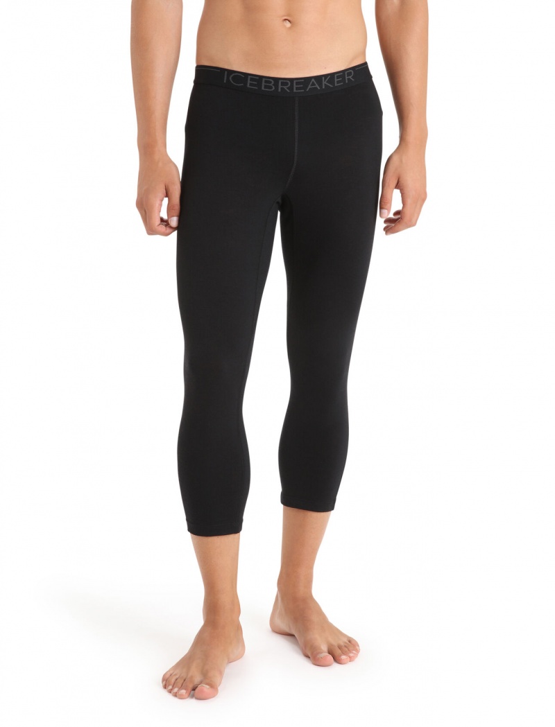 Icebreaker Merino 200 Oasis 3/4 Thermal Leggings Byxor Herr Svarta | ARUFZW750