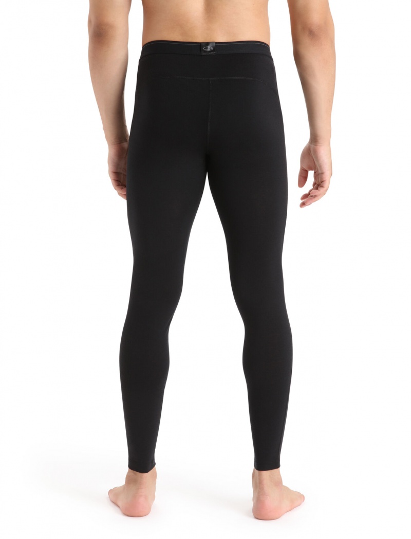 Icebreaker Merino 200 Oasis Leggings with Fly Blast Herr Svarta | CAYDLS794