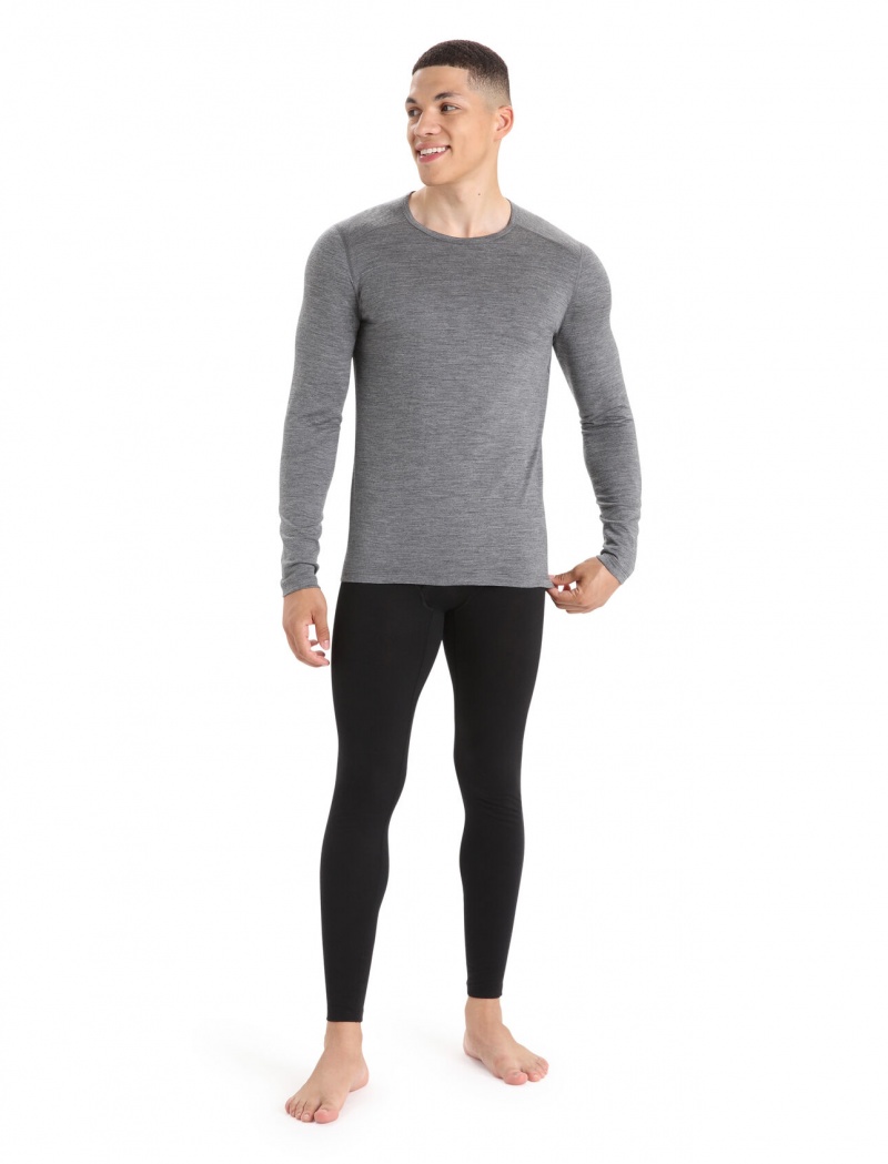 Icebreaker Merino 200 Oasis Leggings with Fly Blast Herr Svarta | CAYDLS794