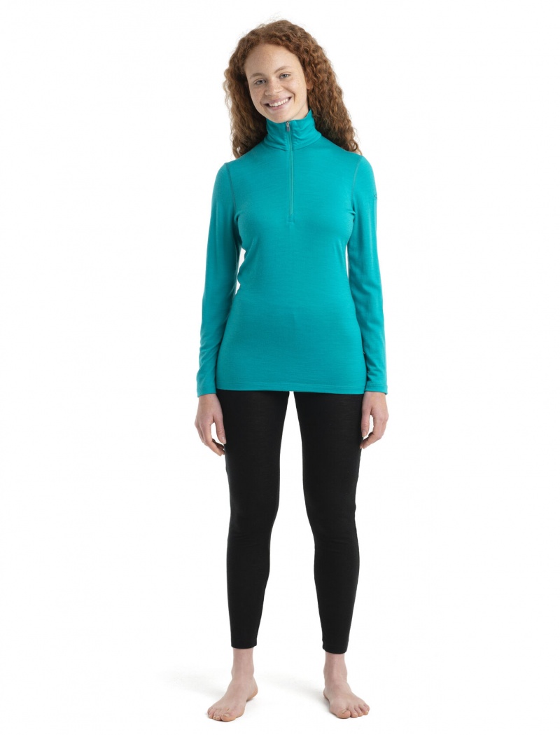 Icebreaker Merino 200 Oasis Long Sleeve Half Zip Thermal Top Blast Dam Gröna | KAWYSL654