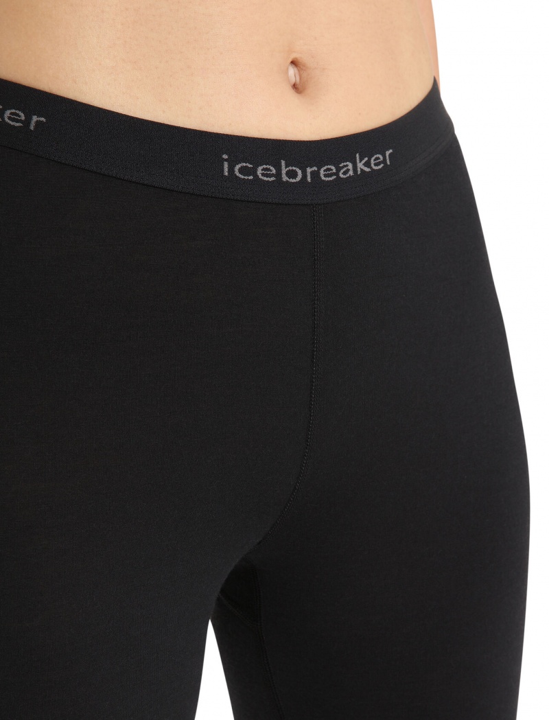 Icebreaker Merino 200 Oasis Thermal Leggings Byxor Dam Svarta | DRJNBL930