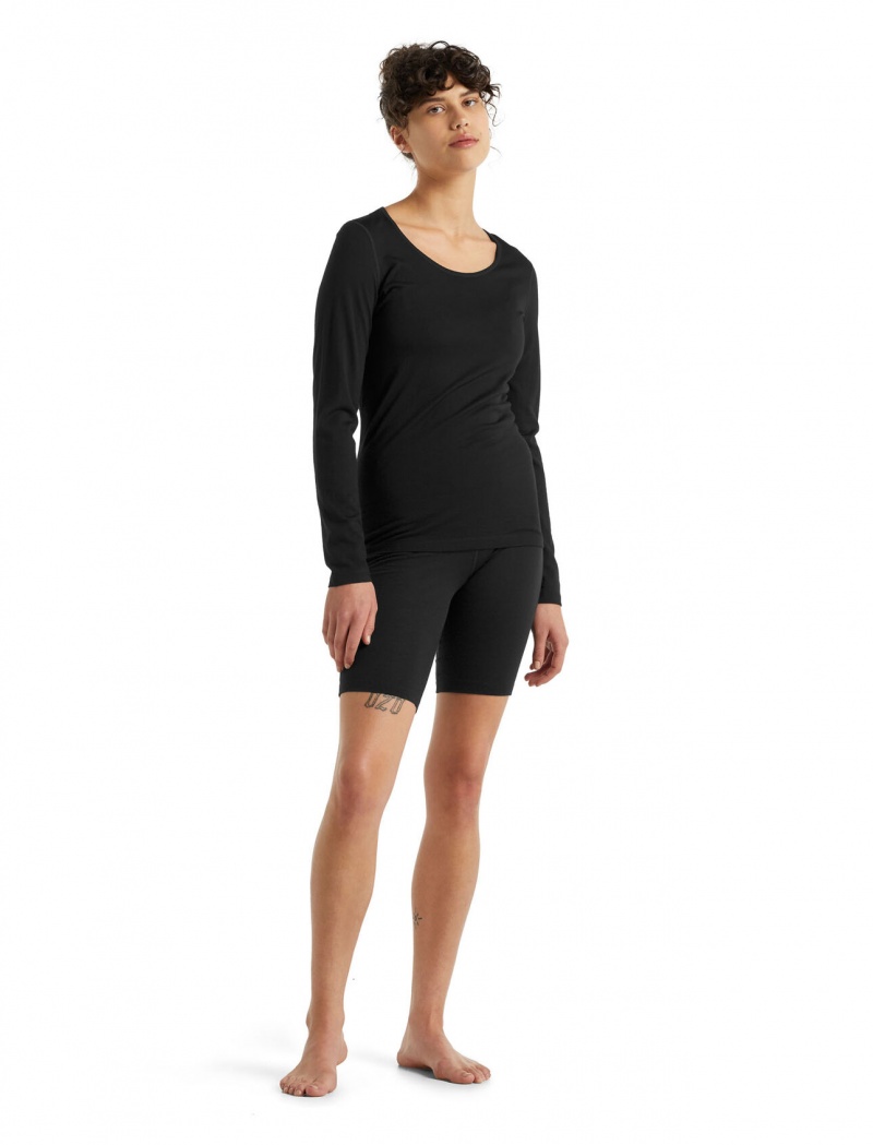 Icebreaker Merino 200 Oasis Thermal Shorts Byxor Dam Svarta | RZQLYV160