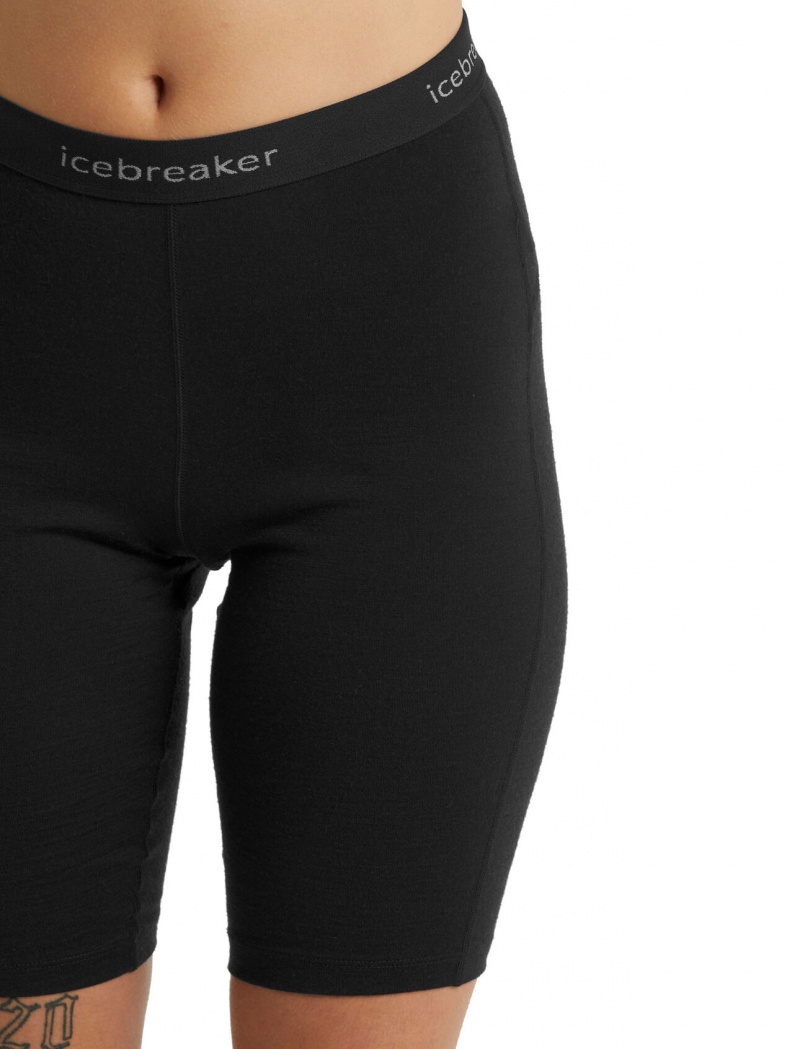 Icebreaker Merino 200 Oasis Thermal Shorts Byxor Dam Svarta | RZQLYV160