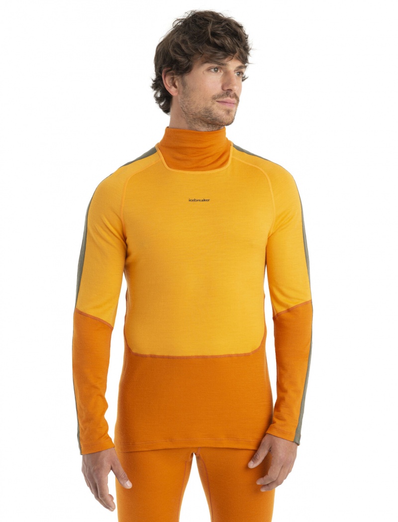 Icebreaker Merino 200 Sonebula Long Sleeve High Neck Thermal Top Blast Herr Earth/Solar | TEIMPV213