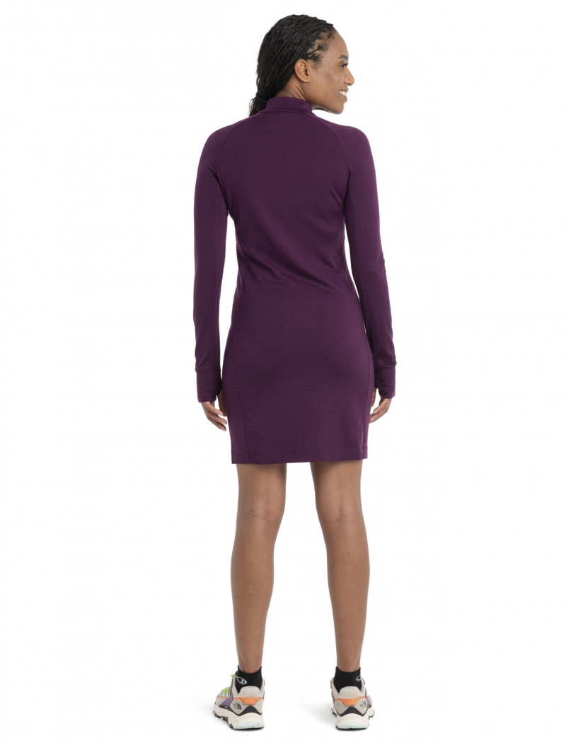 Icebreaker Merino 260 Granary Long Sleeve Half Zip Klänning Dresses Dam Nightshade | GMSJUY195