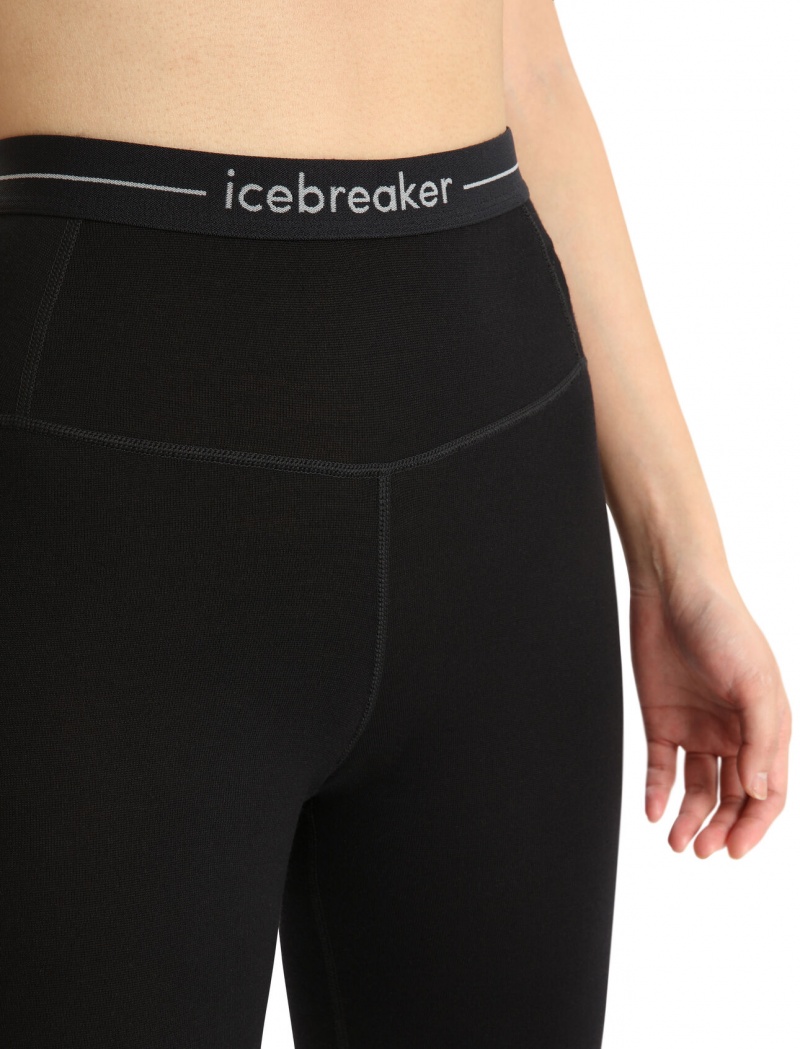 Icebreaker Merino 260 Tech High Rise Thermal Leggings Leggings Dam Svarta | ASGUVL570