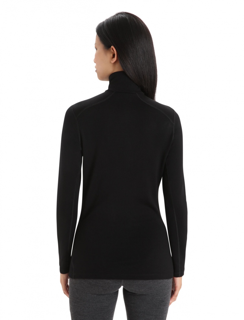 Icebreaker Merino 260 Tech Long Sleeve Half Zip Thermal Top Blast Dam Svarta | PDWEQT206