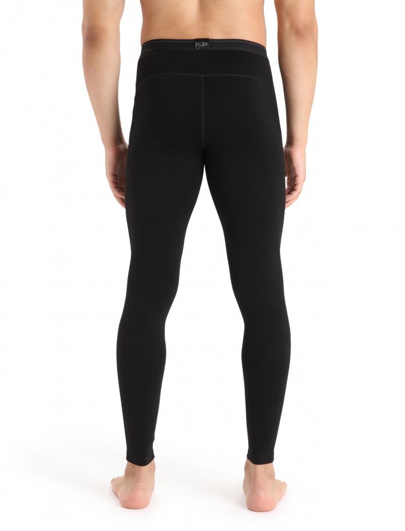 Icebreaker Merino 260 Tech Thermal Leggings With Fly Blast Herr Svarta | TGNBOU958