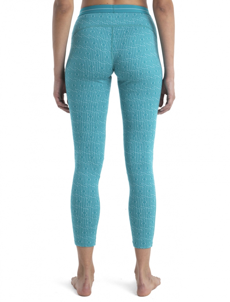 Icebreaker Merino 260 Vertex Thermal Leggings Herenga Byxor Dam Gröna Vita | ZVAHPJ865