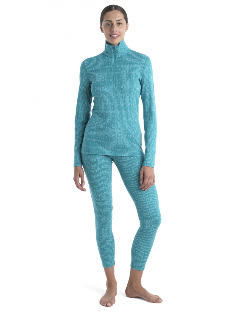 Icebreaker Merino 260 Vertex Thermal Leggings Herenga Byxor Dam Gröna Vita | ZVAHPJ865