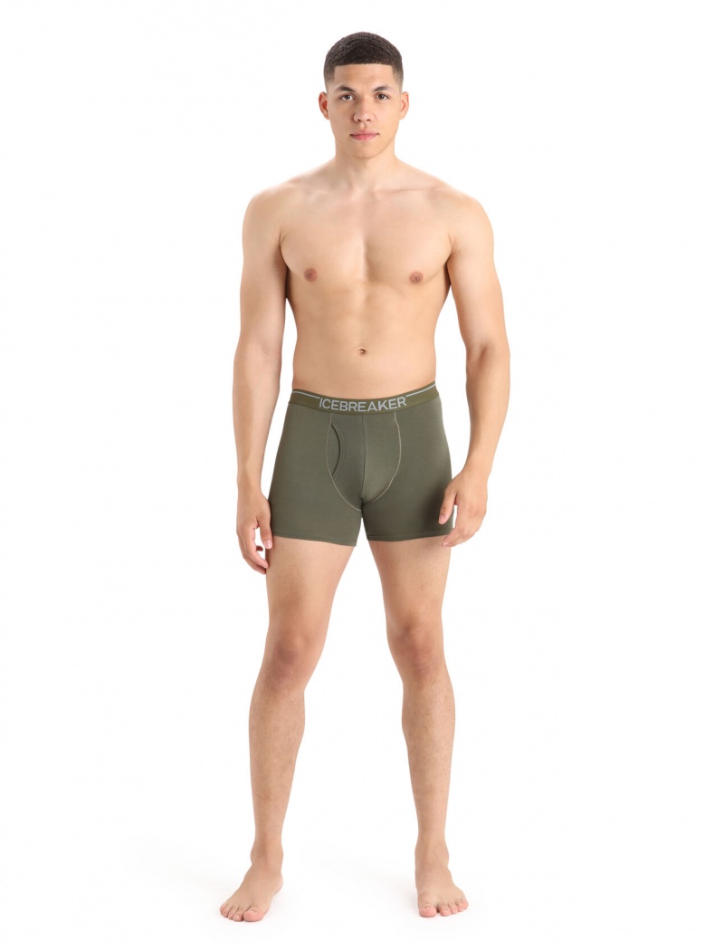 Icebreaker Merino Anatomica Boxers With Fly Underkläder Herr Olivgröna | OJATMB219