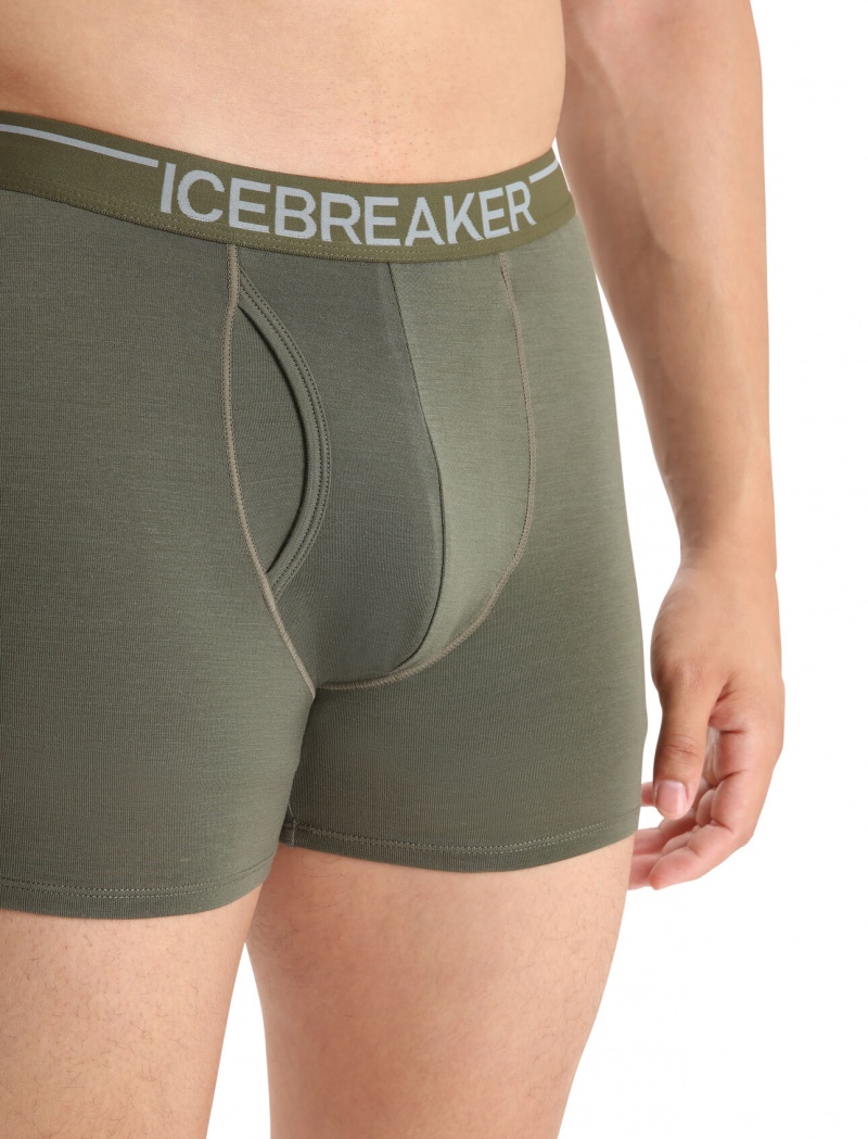 Icebreaker Merino Anatomica Boxers With Fly Underkläder Herr Olivgröna | OJATMB219