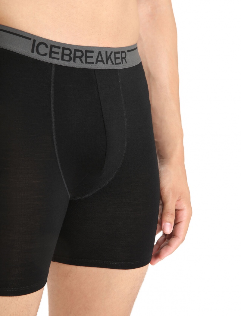 Icebreaker Merino Anatomica Long Boxers Underkläder Herr Svarta | JTDSRM075