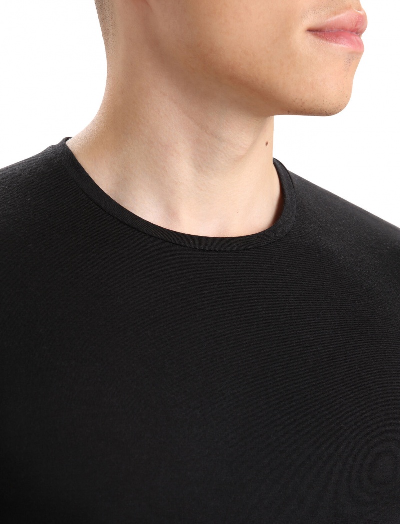 Icebreaker Merino Anatomica Long Sleeve Crewe T-Shirt Underkläder Herr Svarta | XFUOYS069