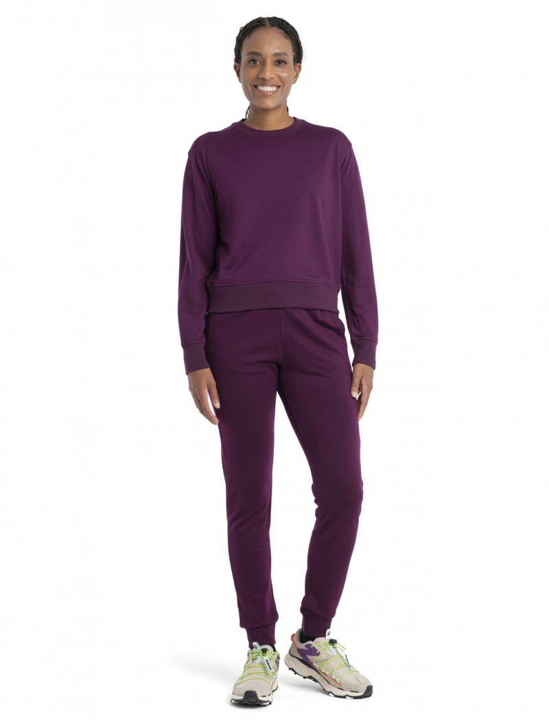 Icebreaker Merino Crush II Long Sleeve Sweatshirt Tröjor Dam Nightshade | STUYVP305