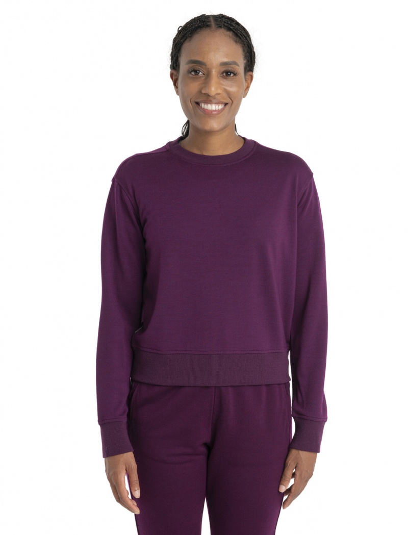 Icebreaker Merino Crush II Long Sleeve Sweatshirt Tröjor Dam Nightshade | STUYVP305