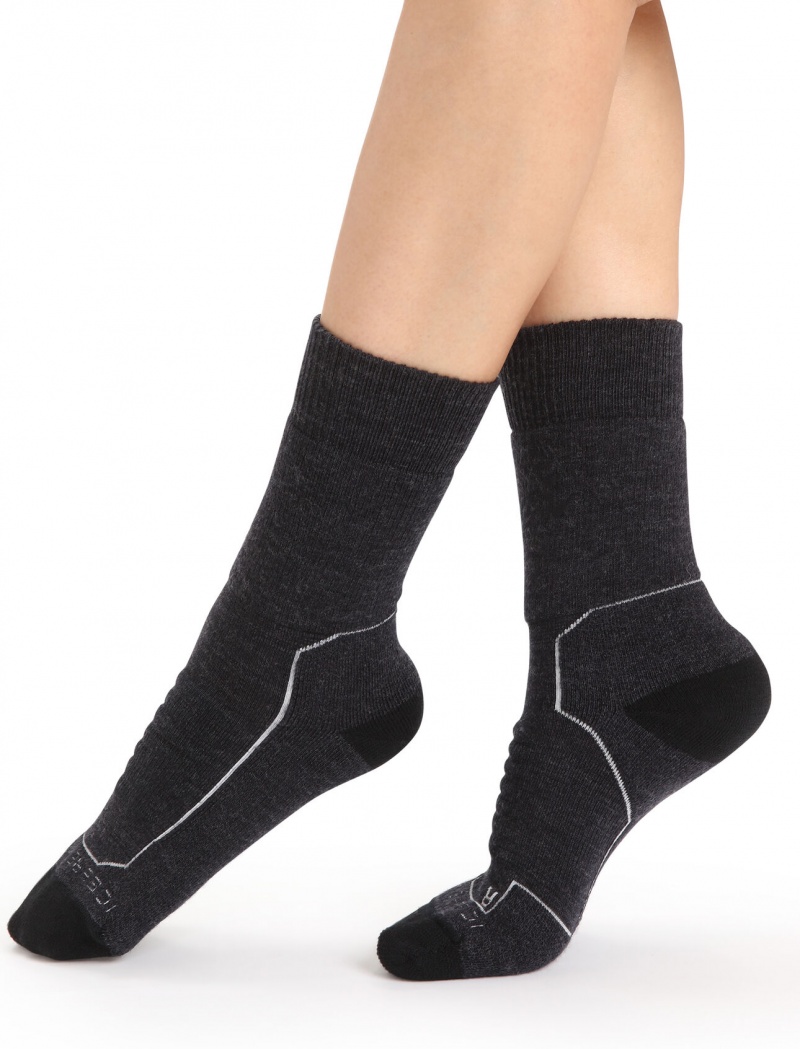 Icebreaker Merino Hike+ Heavy Crew Socks Strumpor Dam Jet Heather | ICLRQB358