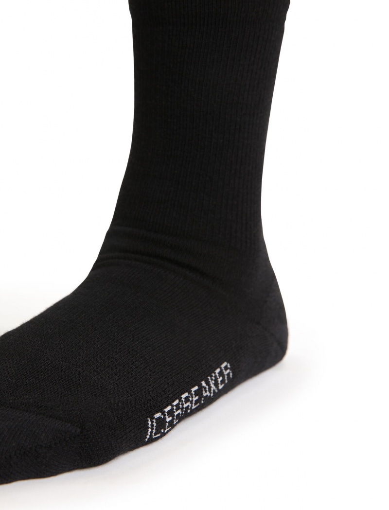 Icebreaker Merino Lifestyle Light Crew Socks Strumpor Dam Svarta | UWSKHY614