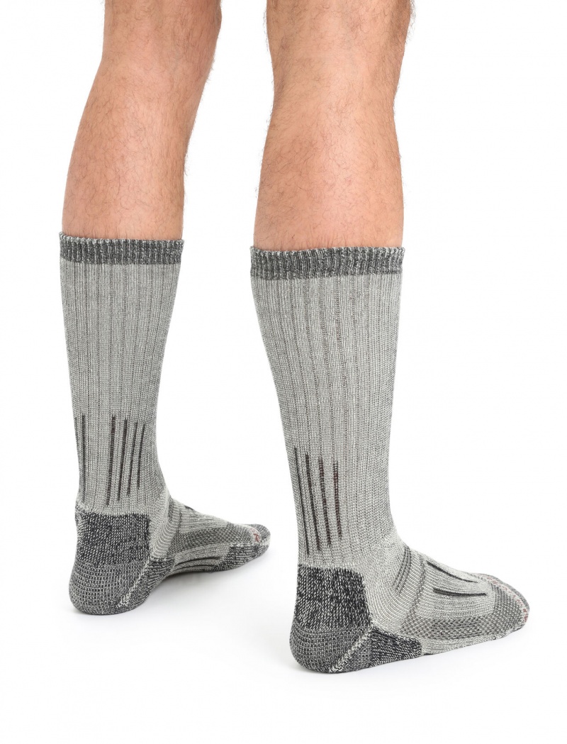 Icebreaker Merino Mountaineer Mid Calf Socks Strumpor Herr Jet Heather/Espresso | OZTGRU498