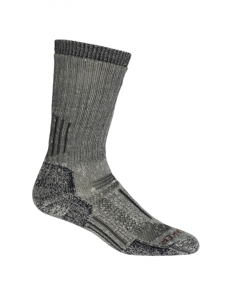 Icebreaker Merino Mountaineer Mid Calf Socks Strumpor Dam Jet Heather/Espresso | HETXON096